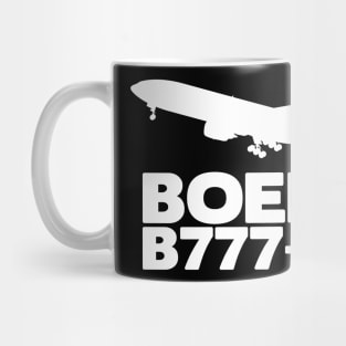 Boeing B777-200 Silhouette Print (White) Mug